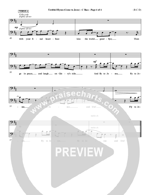 Untitled Hymn (Come To Jesus) Cello (Chris Rice)