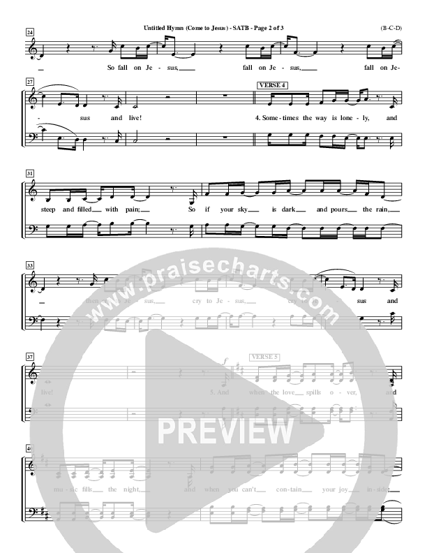 Untitled Hymn (Come To Jesus) Choir Sheet (SATB) (Chris Rice)