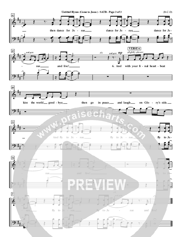 Untitled Hymn (Come To Jesus) Choir Vocals (SATB) (Chris Rice)