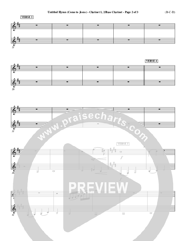 Untitled Hymn (Come To Jesus) Clarinet 1/2, Bass Clarinet (Chris Rice)