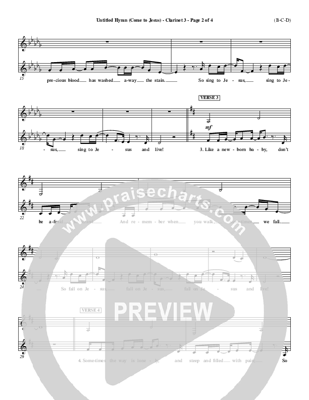 Untitled Hymn (Come To Jesus) Clarinet 3 (Chris Rice)