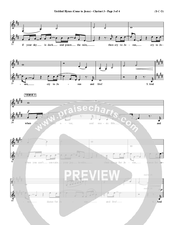 Untitled Hymn (Come To Jesus) Clarinet 3 (Chris Rice)