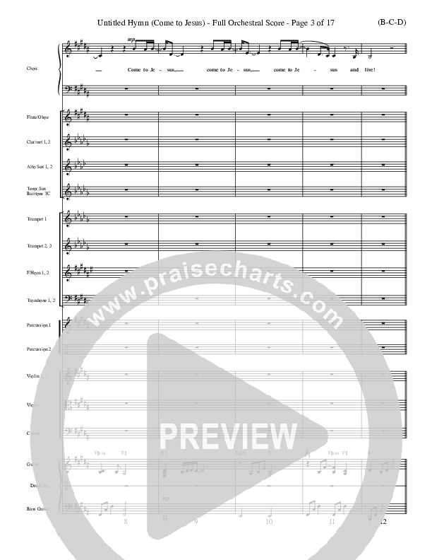 Untitled Hymn (Come To Jesus) Conductor's Score (Chris Rice)