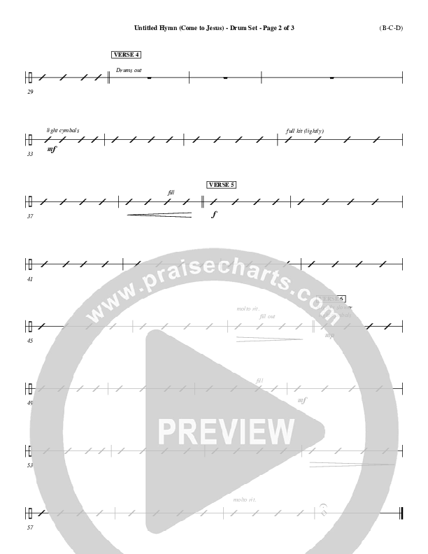 Untitled Hymn (Come To Jesus) Drum Set (Chris Rice)