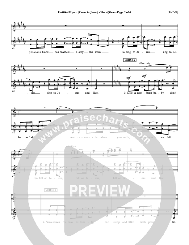 Untitled Hymn (Come To Jesus) Flute/Oboe (Chris Rice)