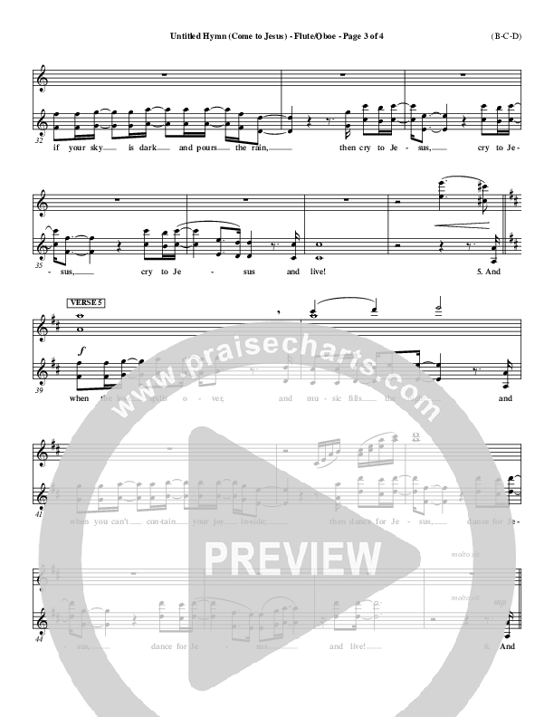 Untitled Hymn (Come To Jesus) Flute/Oboe (Chris Rice)