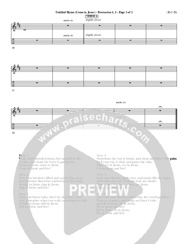 Untitled Hymn (Come To Jesus) Percussion 1/2 (Chris Rice)