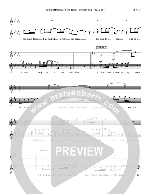 Untitled Hymn (Come To Jesus) Soprano Sax (Chris Rice)