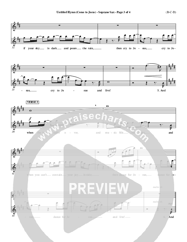 Untitled Hymn (Come To Jesus) Soprano Sax (Chris Rice)