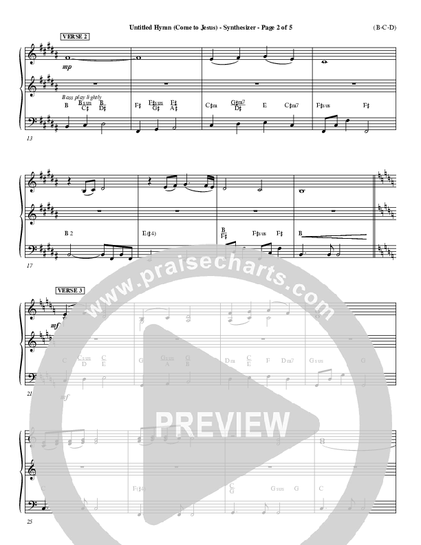 Untitled Hymn (Come To Jesus) Synth (Chris Rice)