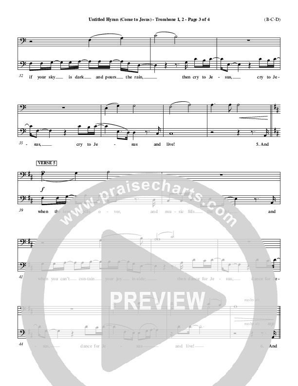 Untitled Hymn (Come To Jesus) Trombone 1/2 (Chris Rice)