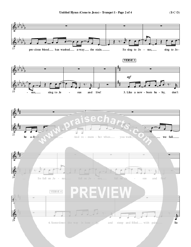 Untitled Hymn (Come To Jesus) Trumpet 1 (Chris Rice)