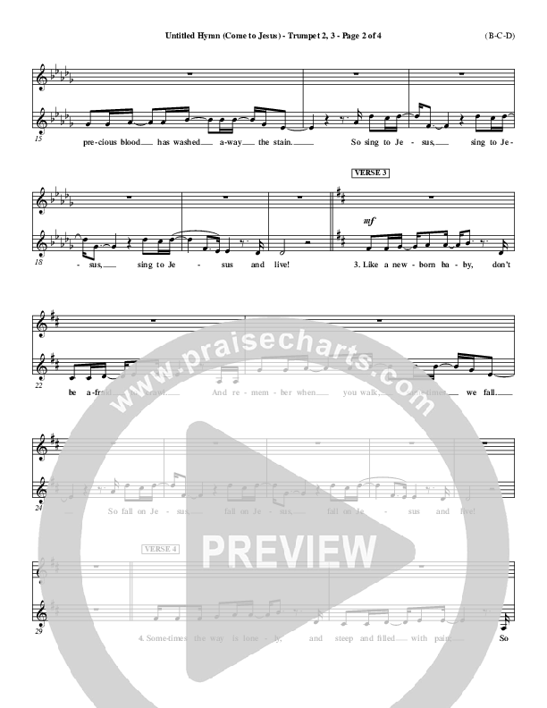 Untitled Hymn (Come To Jesus) Trumpet 2/3 (Chris Rice)