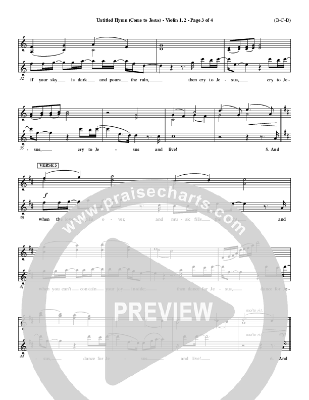 Untitled Hymn (Come To Jesus) Violin 1/2 (Chris Rice)