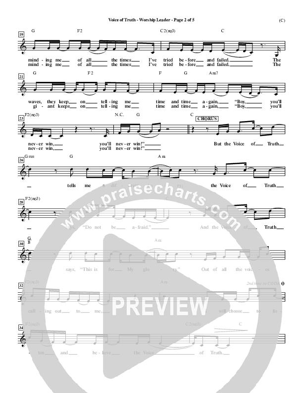 Voice of Truth Lead Sheet (Mark Hall)