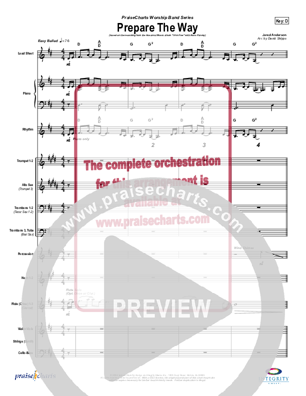 Prepare The Way Conductor's Score (New Life Worship)