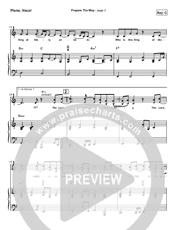 Prepare The Way Piano/Vocal (New Life Worship)