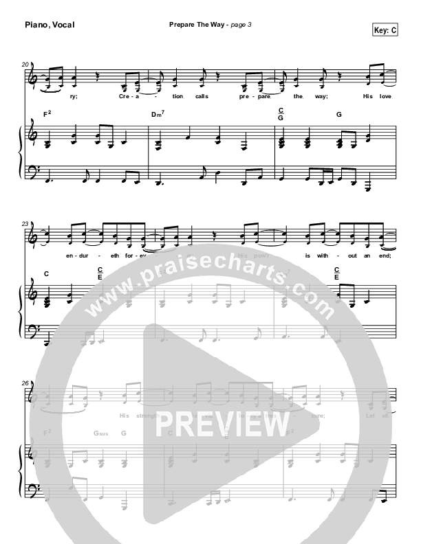 Prepare The Way Piano/Vocal (New Life Worship)