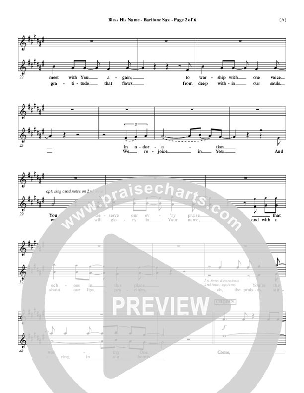 Bless His Name Bari Sax (Tony Sanchez)