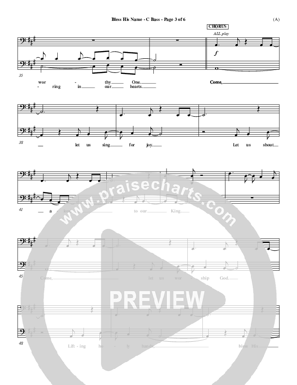 Bless His Name Contrabass (Tony Sanchez)