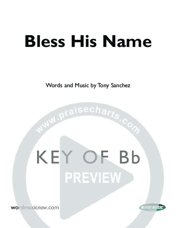 Bless His Name Orchestration (Tony Sanchez)