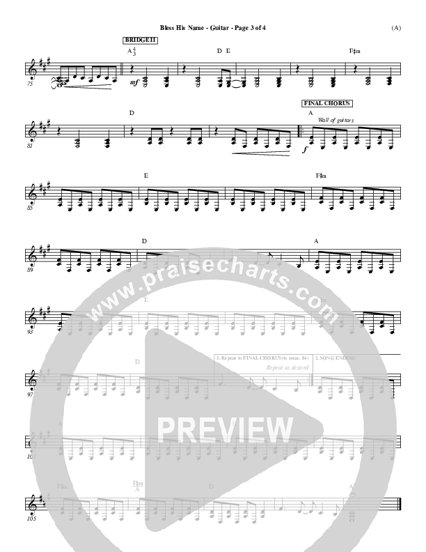 Bless His Name Guitar (Tony Sanchez)