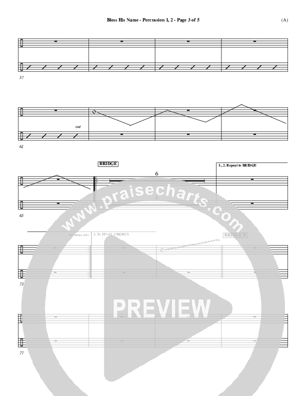 Bless His Name Percussion 1/2 (Tony Sanchez)