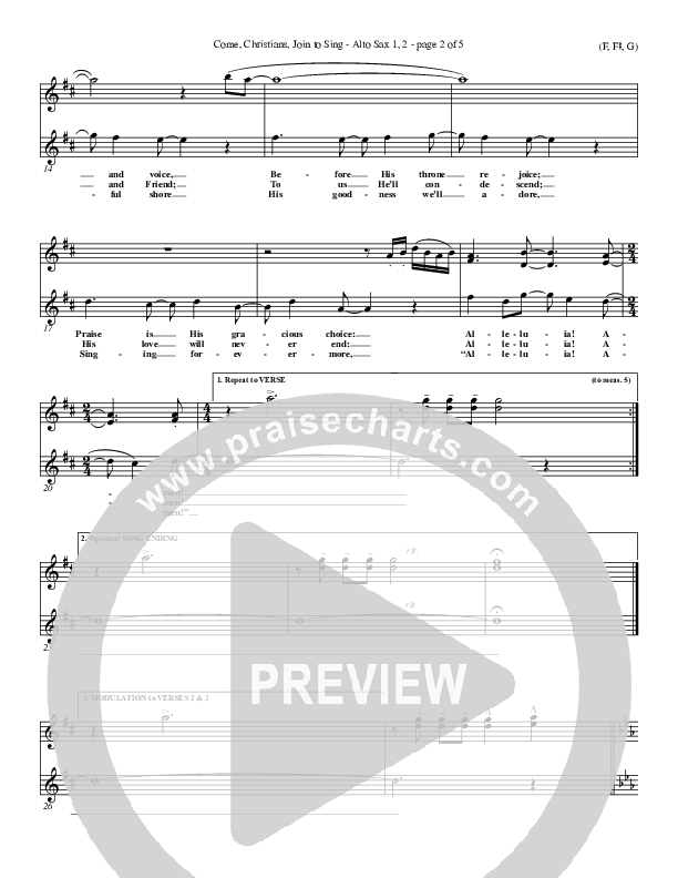 Come Christians Join To Sing Alto Sax 1/2 (Christian Bateman)