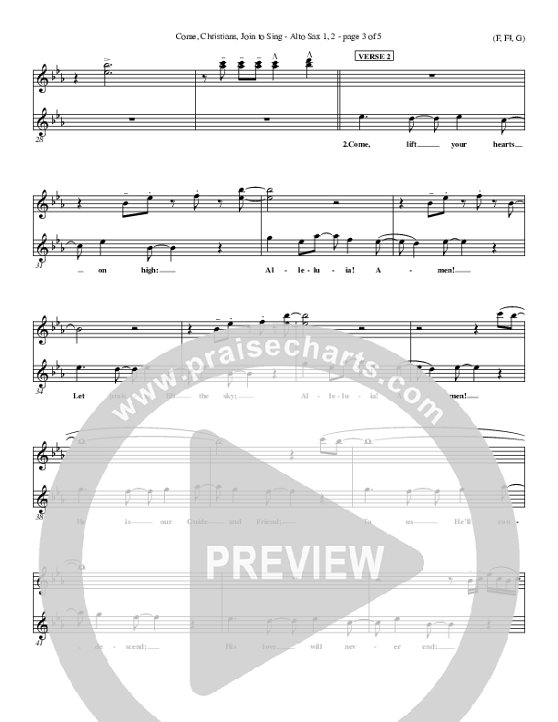 Come Christians Join To Sing Alto Sax 1/2 (Christian Bateman)