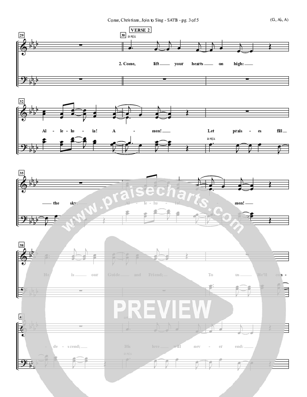 Come Christians Join To Sing Choir Sheet (SATB) (Christian Bateman)