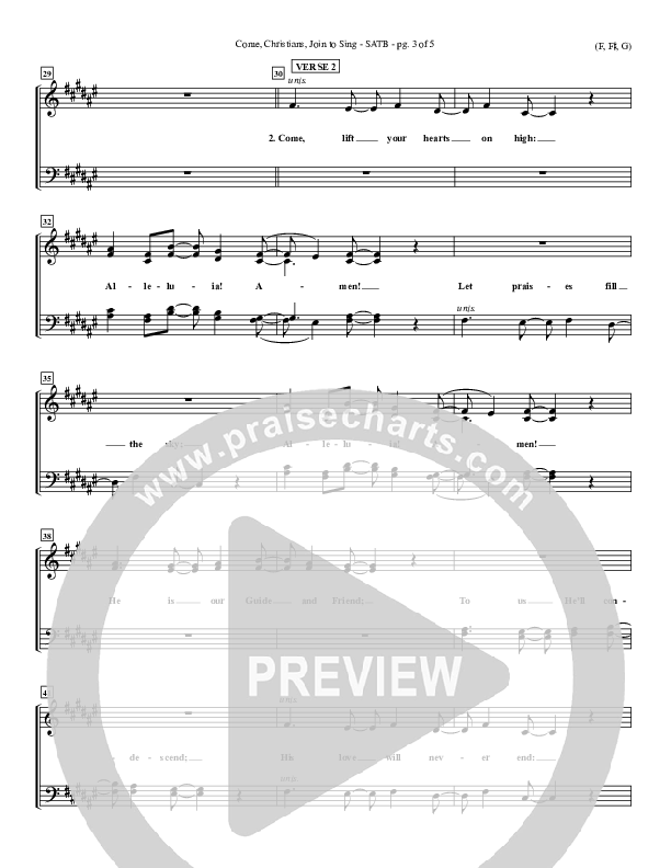Come Christians Join To Sing Choir Vocals (SATB) (Christian Bateman)