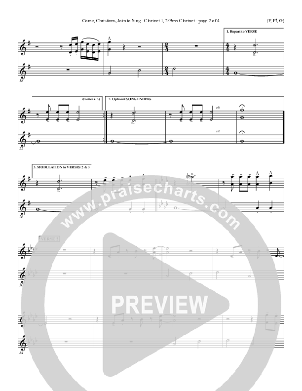 Come Christians Join To Sing Clarinet 1/2, Bass Clarinet (Christian Bateman)