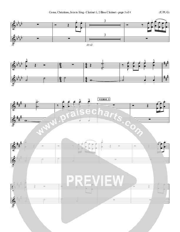 Come Christians Join To Sing Clarinet 1/2, Bass Clarinet (Christian Bateman)