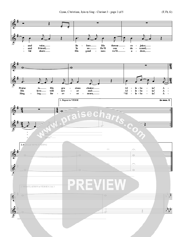 Come Christians Join To Sing Clarinet 3 (Christian Bateman)