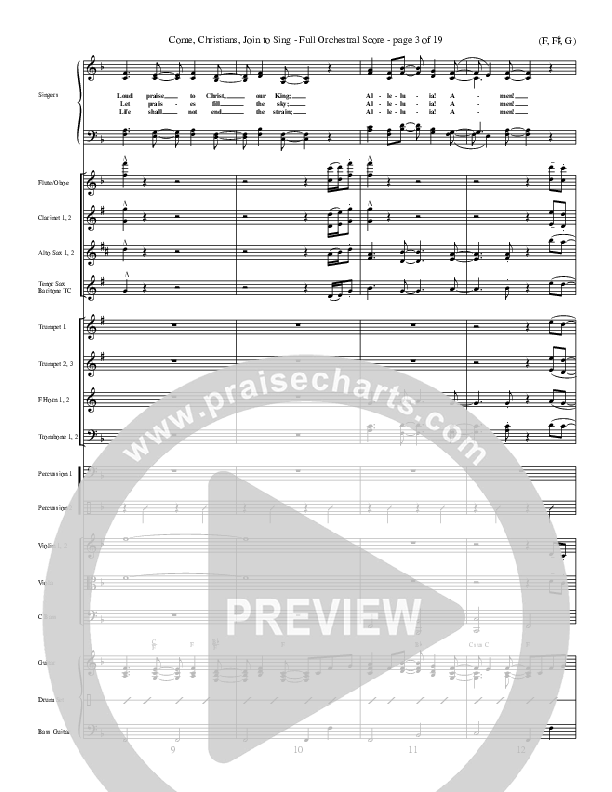 Come Christians Join To Sing Conductor's Score (Christian Bateman)