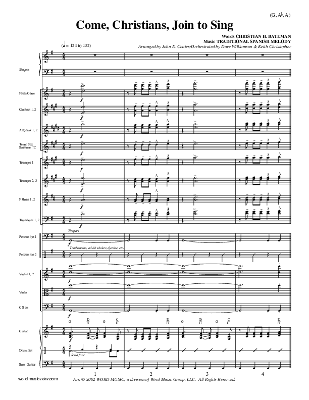 Come Christians Join To Sing Orchestration (Christian Bateman)