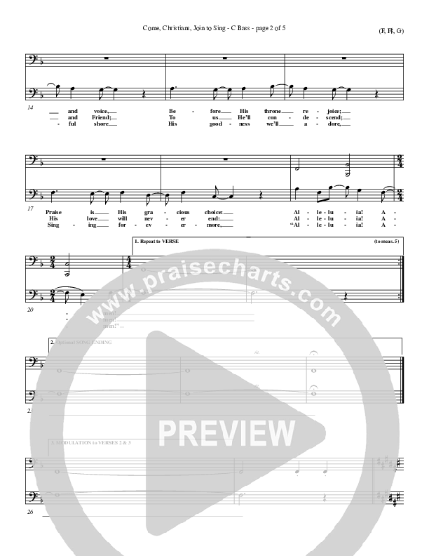 Come Christians Join To Sing Contrabass (Christian Bateman)