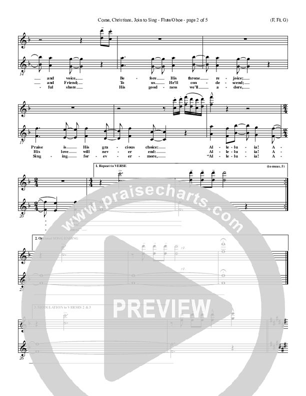 Come Christians Join To Sing Flute/Oboe (Christian Bateman)