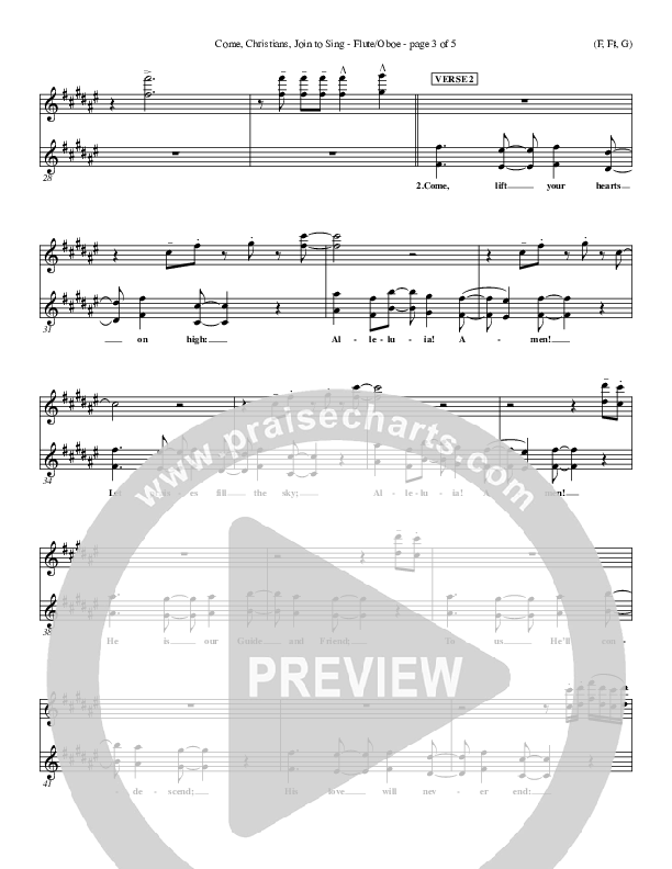 Come Christians Join To Sing Flute/Oboe (Christian Bateman)