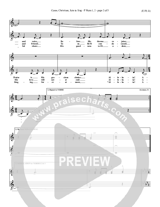 Come Christians Join To Sing French Horn 1/2 (Christian Bateman)