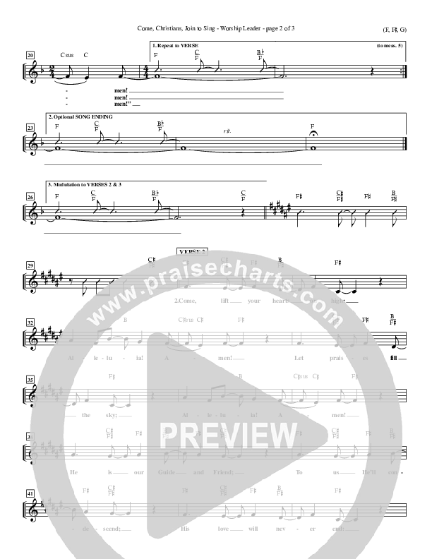 Come Christians Join To Sing Lead Sheet (Christian Bateman)