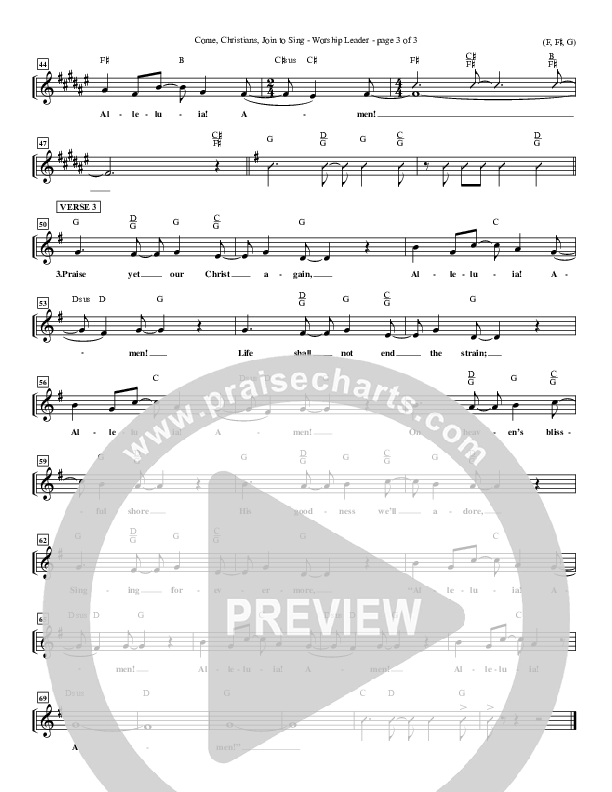 Come Christians Join To Sing Lead Sheet (Christian Bateman)