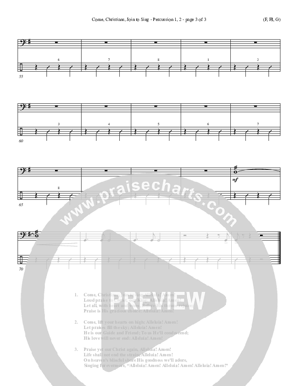 Come Christians Join To Sing Percussion 1/2 (Christian Bateman)