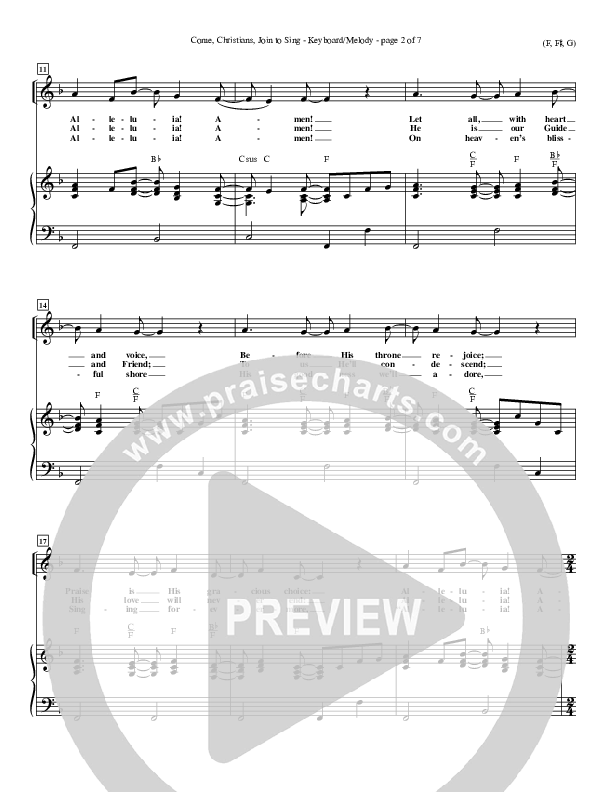 Come Christians Join To Sing Piano/Vocal (Christian Bateman)