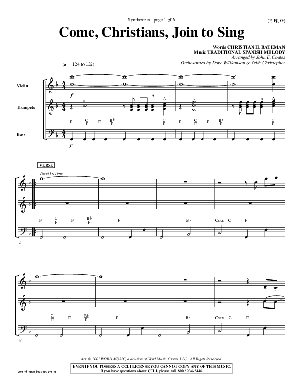 Come Christians Join To Sing Synth (Christian Bateman)