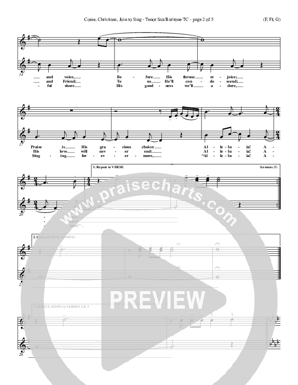 Come Christians Join To Sing Tenor Sax/Baritone T.C. (Christian Bateman)