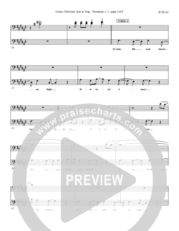 Come Christians Join To Sing Trombone 1/2 (Christian Bateman)