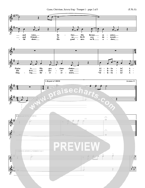 Come Christians Join To Sing Trumpet 1 (Christian Bateman)