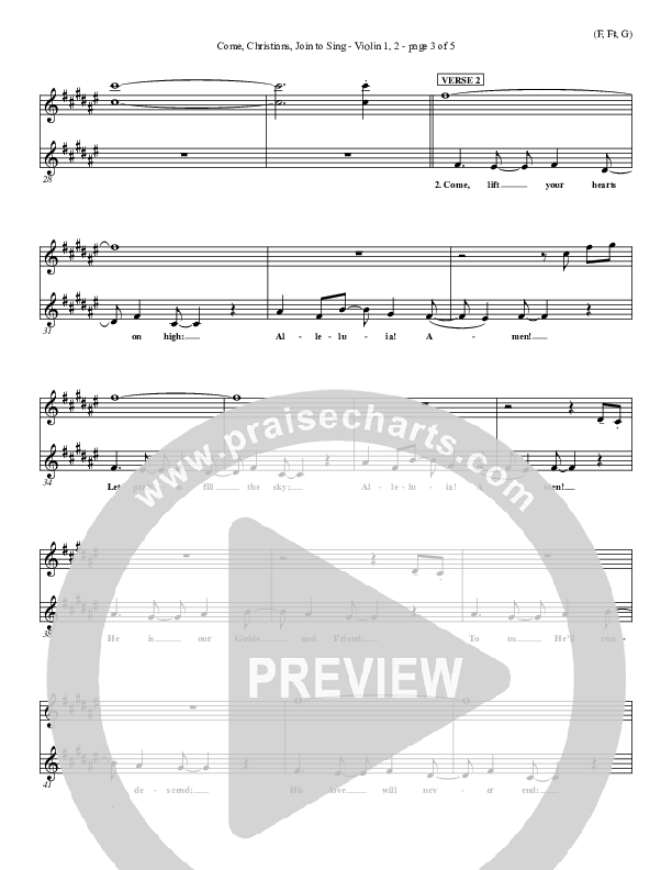 Come Christians Join To Sing Violin 1/2 (Christian Bateman)