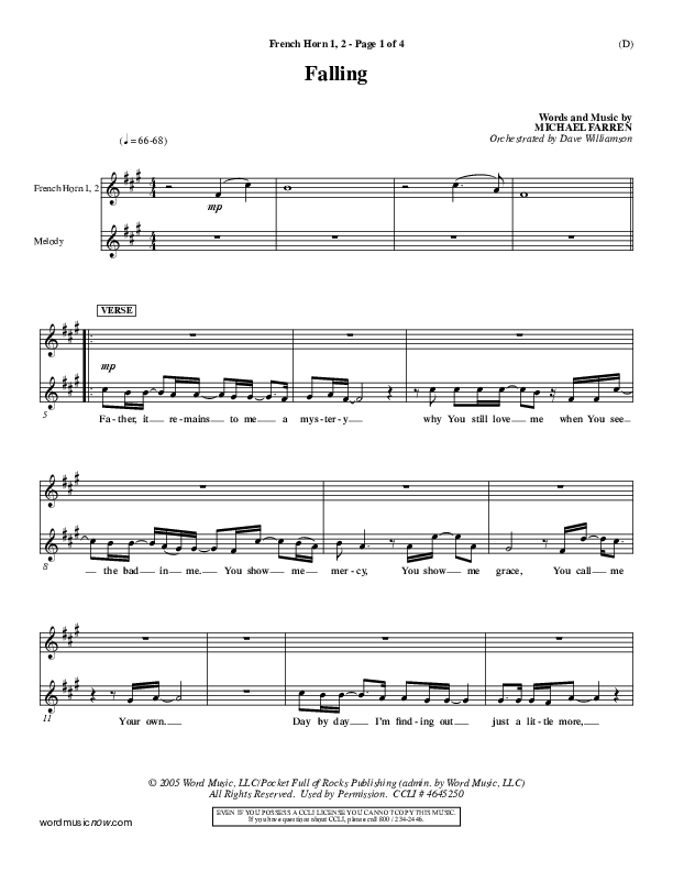 Falling French Horn 1/2 (Pocket Full Of Rocks)